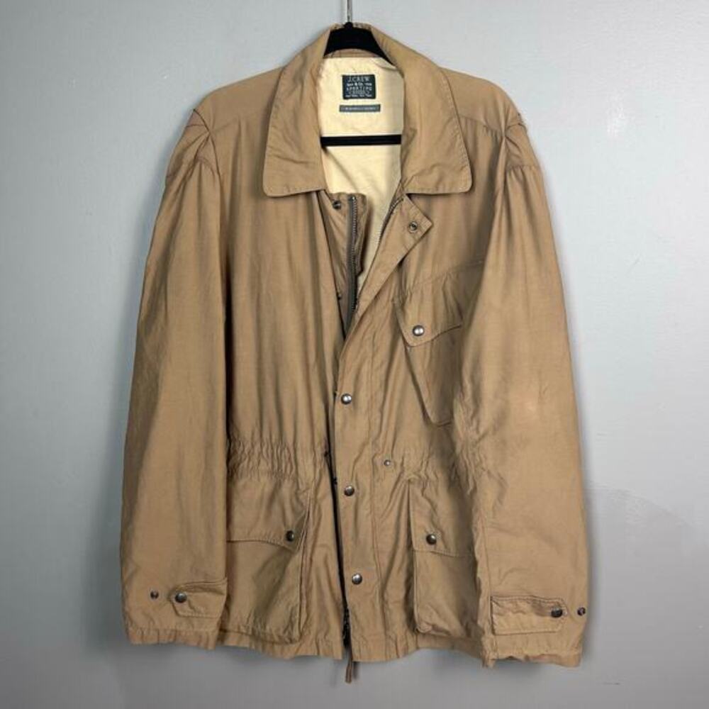 J.Crew utility Jacket Men's XL Stonehall tan rugged Outlander waxed No Hood